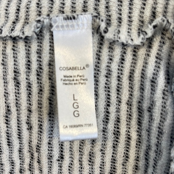 Cosabella Moonlight Black & White Relaxed Fit Scoop Neck Top - Picture 6 of 8